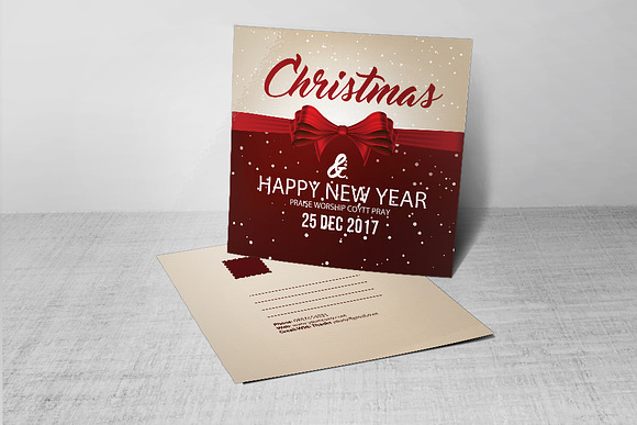 Merry Christmas Postcard Template in Postcard Templates - product preview 2