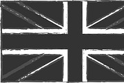 British flag black vintage