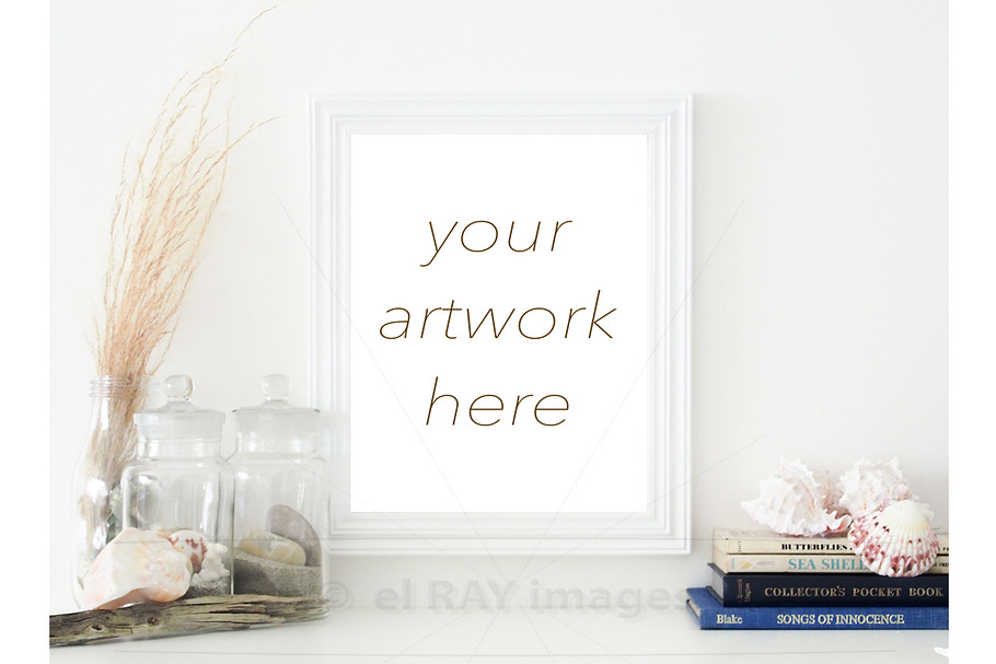 Beachy White Frame Mockup in Print Mockups - product preview 8
