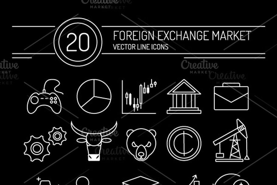 Vector forex line icons