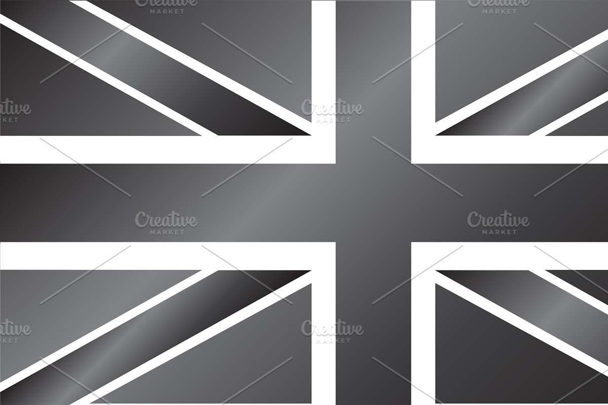 British flag silver, vector in Objects - product preview 8
