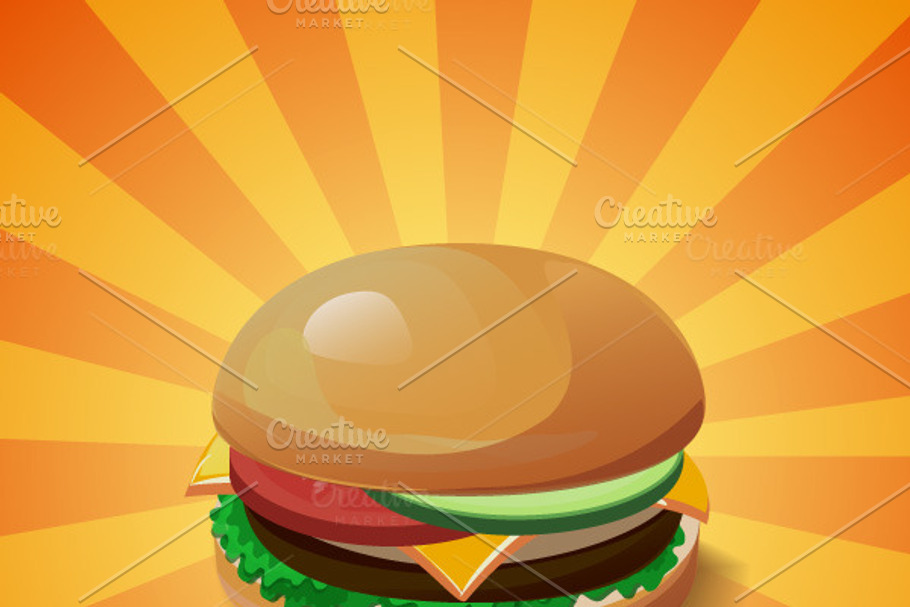 Colourful vector hamburger
