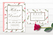 Minimal Floral Wedding Invitation