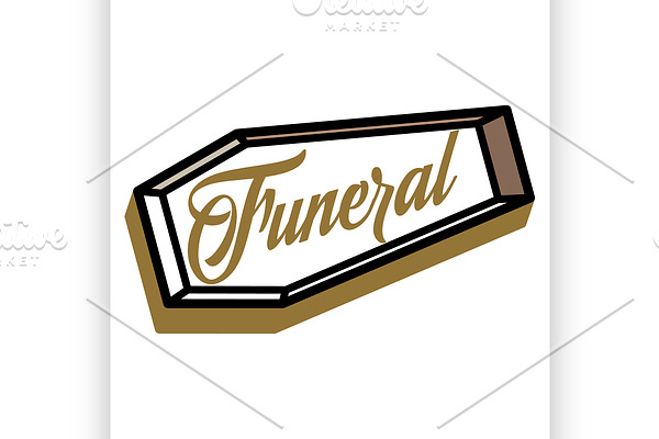 Color vintage funeral emblem