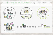 6 Cute Bird + Camera Logo Bundle