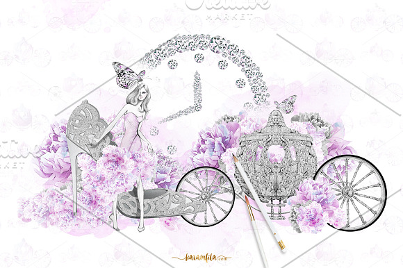 Cinderella Fashion Clipart in Illustrations - product preview 2