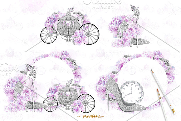 Cinderella Fashion Clipart in Illustrations - product preview 3