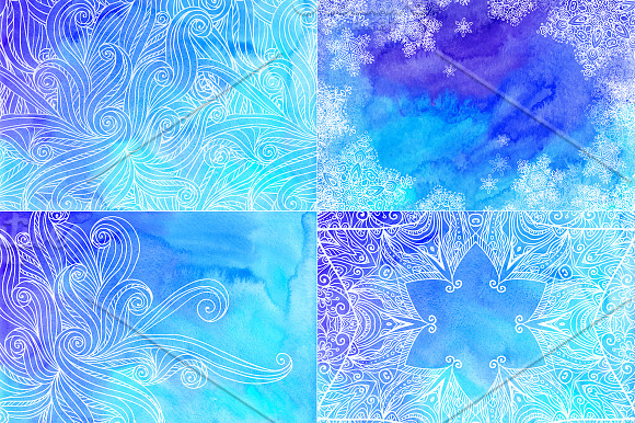 20 watercolour winter backgrounds in Patterns - product preview 2