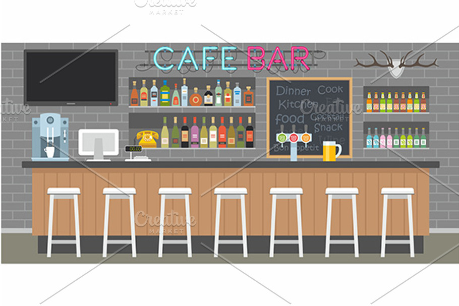 Cafe bar interior