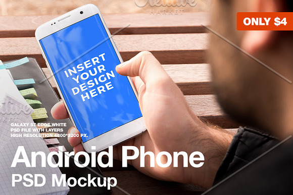 Galaxy S7 Edge PSD Mockup in Mobile & Web Mockups - product preview 1