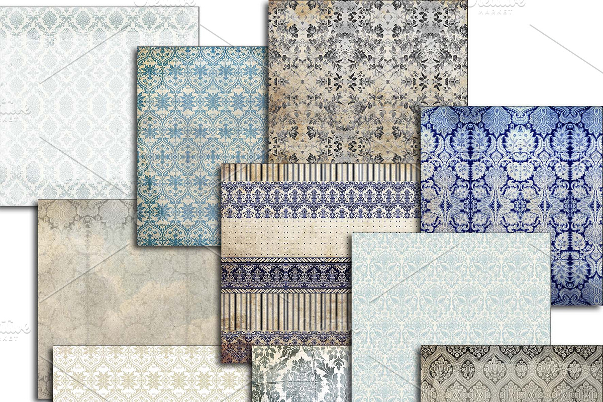 Blue Beige Vintage papers in Textures - product preview 8