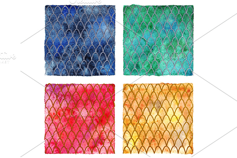 Dragon skin scales pattern set in Patterns - product preview 8