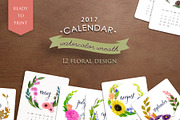 Watercolor floral 2017 calendar