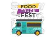 Food truck festival, street food.