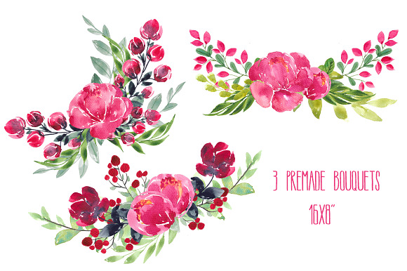 Sevil's watercolor flower set in Illustrations - product preview 3