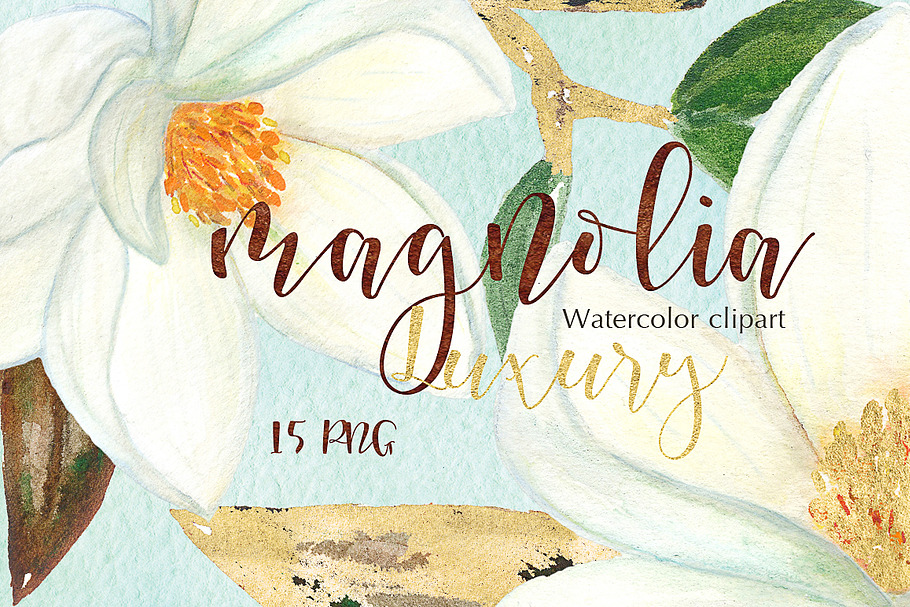 Magnolia white luxury illustrations in Illustrations - product preview 8