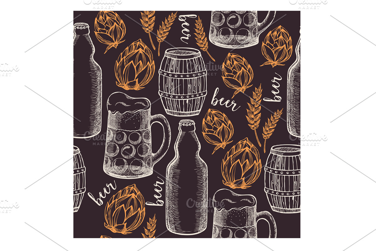 Beer seamless pattern in Illustrations - product preview 8