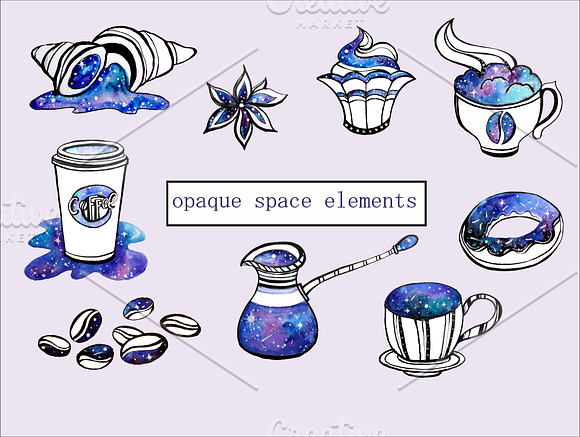 Watercolor coffee space in Photoshop Brushes - product preview 2