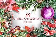 Watercolor Christmas Elements
