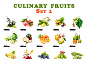 Culinary fruits set part 1