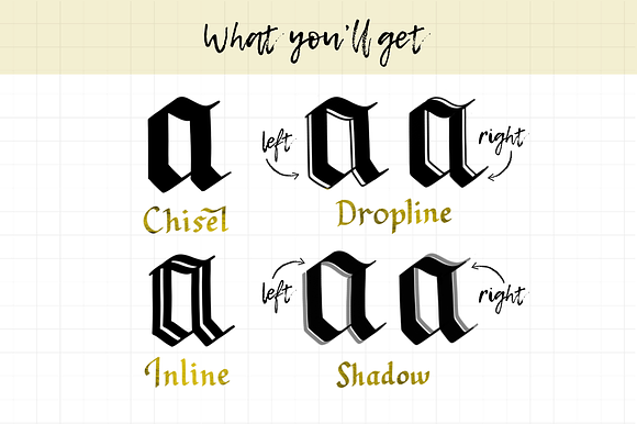 Blackletter Procreate Brushes in Photoshop Brushes - product preview 1