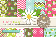 Daisy Flower Digital Paper & Clipart