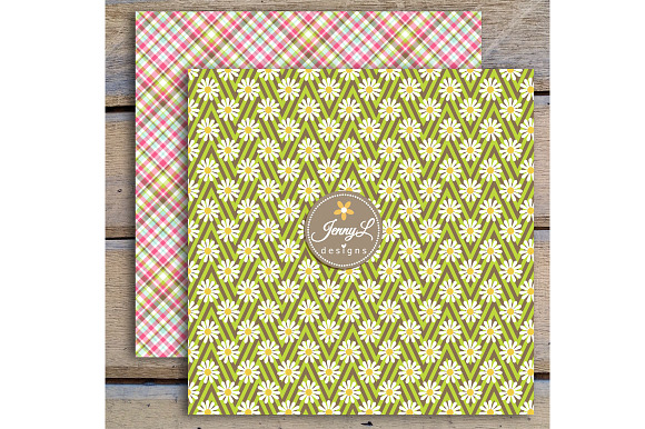 Daisy Flower Digital Paper & Clipart in Patterns - product preview 3