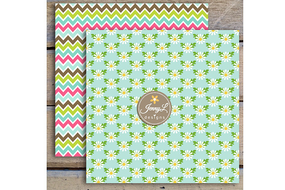 Daisy Flower Digital Paper & Clipart in Patterns - product preview 4