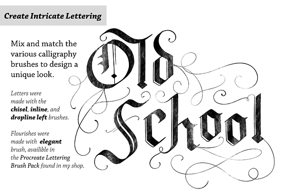 Blackletter Procreate Brushes in Photoshop Brushes - product preview 2