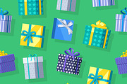 Gift Boxes Seamless Pattern 