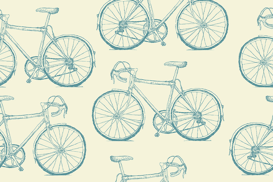 Hand-drawn Bicycles pattern in Patterns - product preview 8