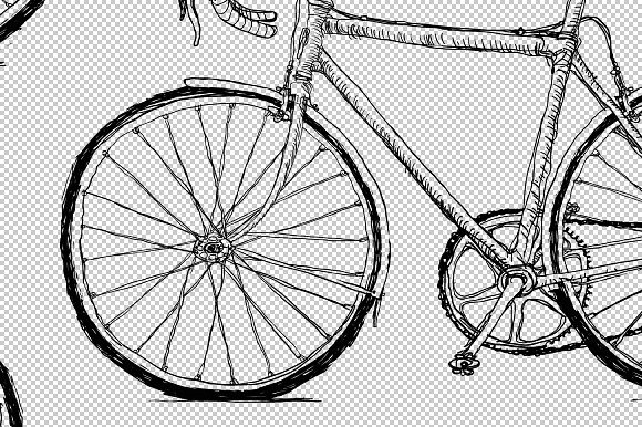Hand-drawn Bicycles pattern in Patterns - product preview 1