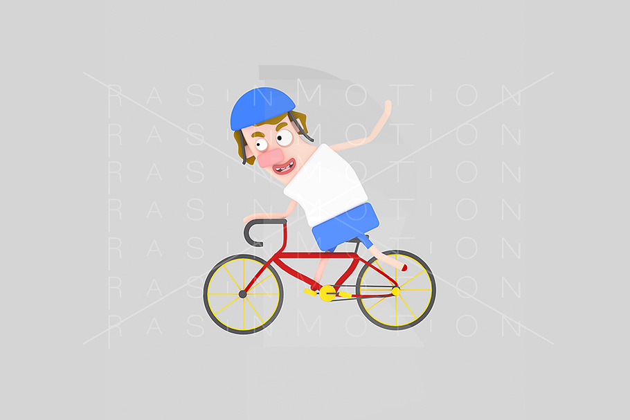 3d illustration. Mountain bike man. in Illustrations - product preview 8