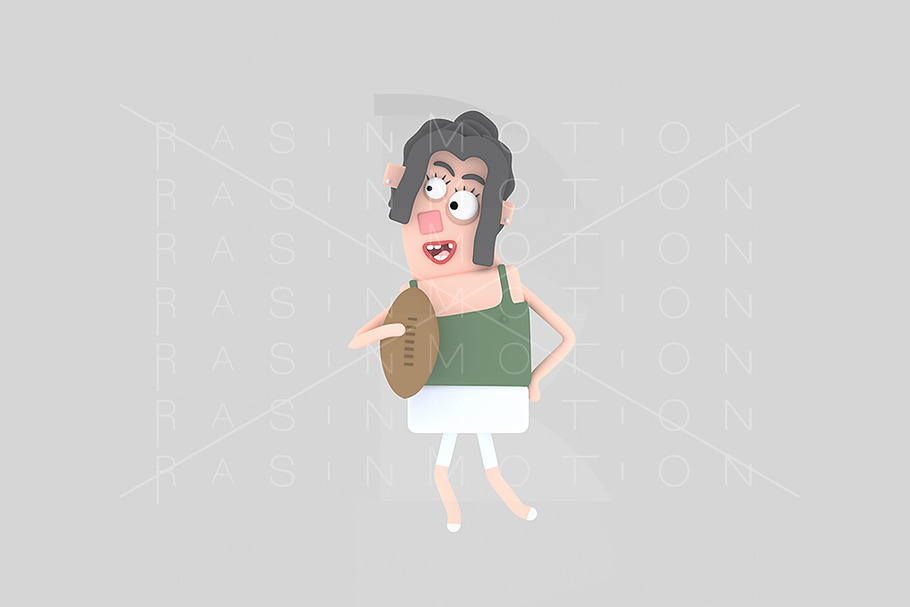3d illustration. Rugby woman. in Illustrations - product preview 8