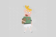 3d illustration. Rugby player.