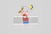 3d illustration. Volleyball player.