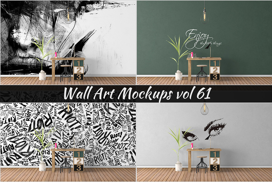 Wall Mockup - Sticker Mockup Vol 61 in Print Mockups - product preview 8