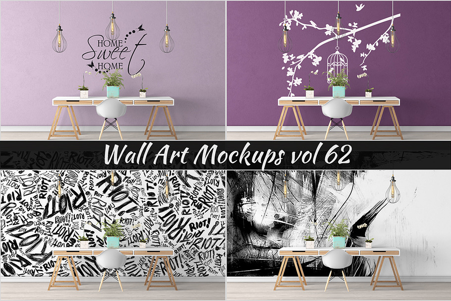 Wall Mockup - Sticker Mockup Vol 62 in Print Mockups - product preview 8