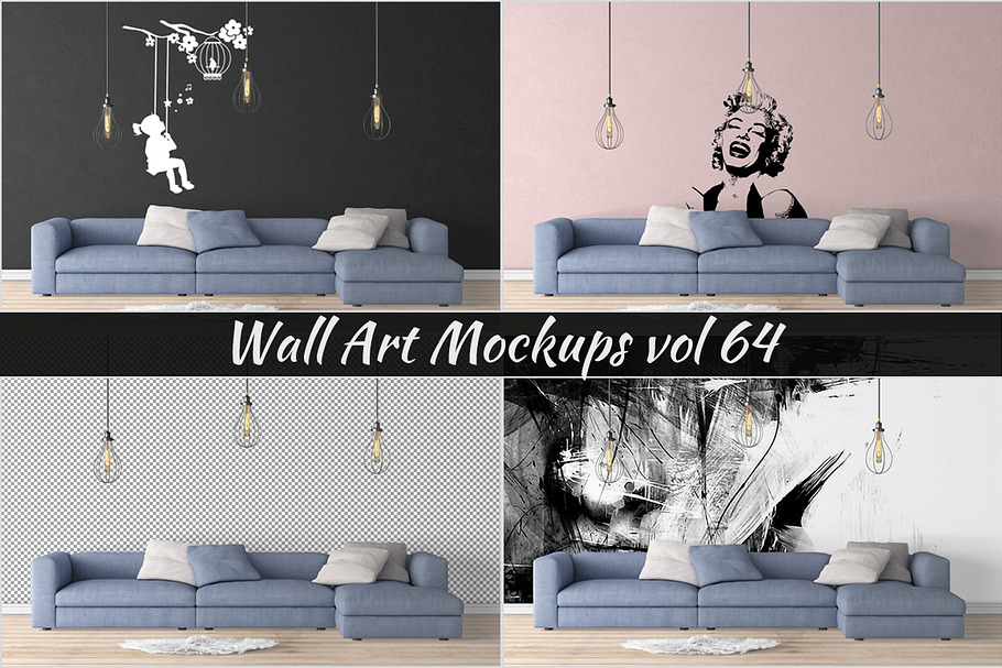 Wall Mockup - Sticker Mockup Vol 64 in Print Mockups - product preview 8