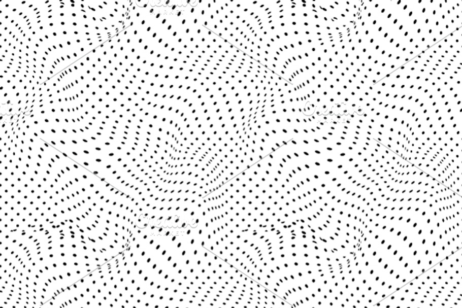 Black curved dots on white in Patterns - product preview 8