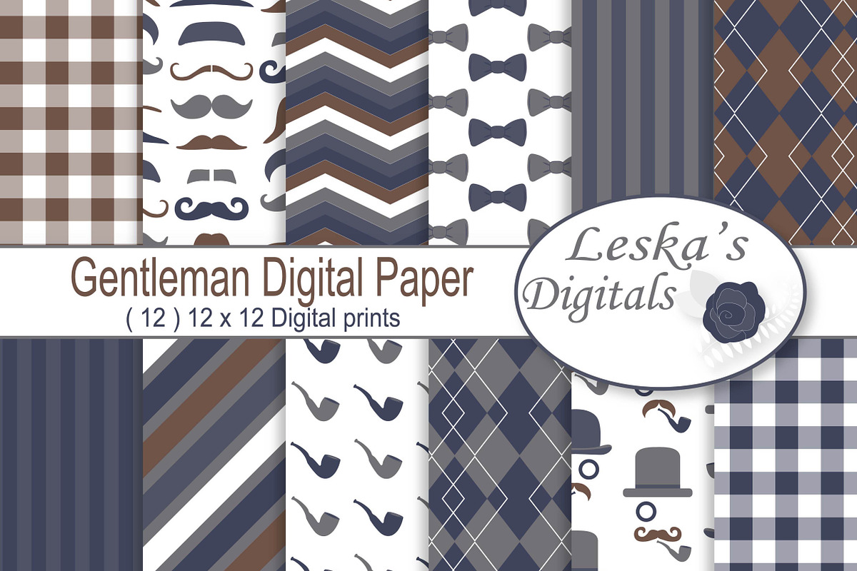 Gentleman Digital Papers in Patterns - product preview 8