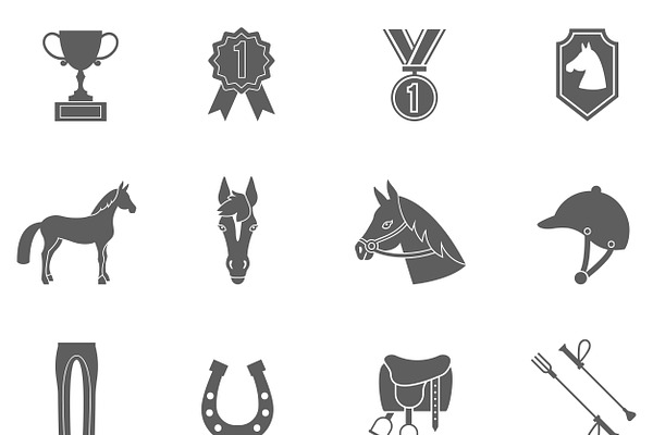 Vector Horse icons set.