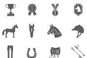 Vector Horse icons set.