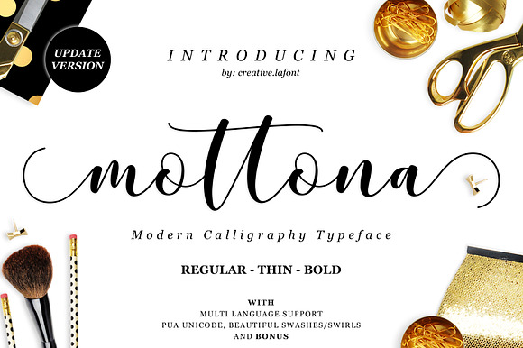 Mottona Script (Regular-Thin-Bold) in Bold Fonts - product preview 6