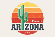 Arizona t-shirt design with saguaro