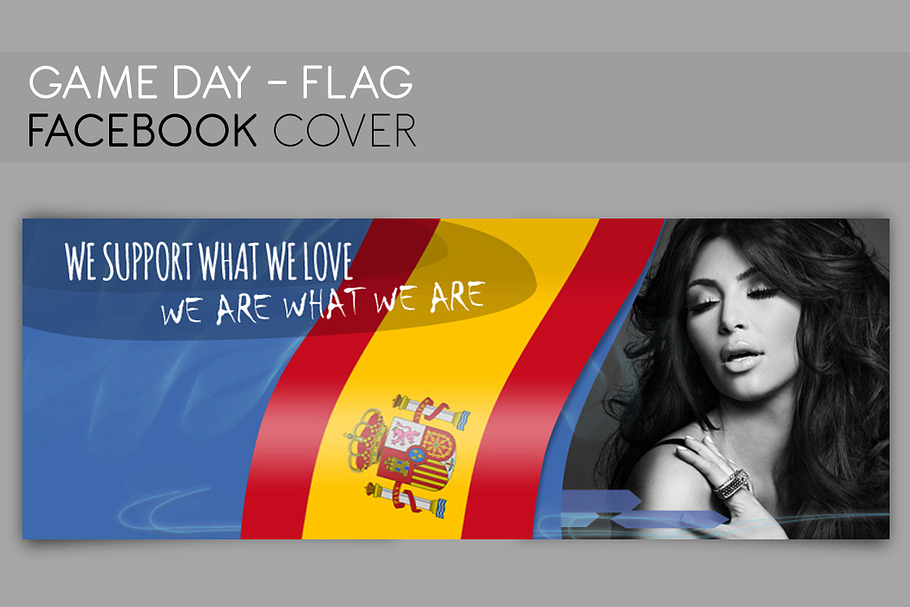 FACEBOOK COVER flag - Game day in Facebook Templates - product preview 8