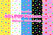 80's POP Seamless Pattern Set