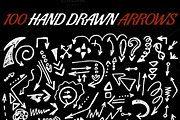 100 hand drawn vector arrows