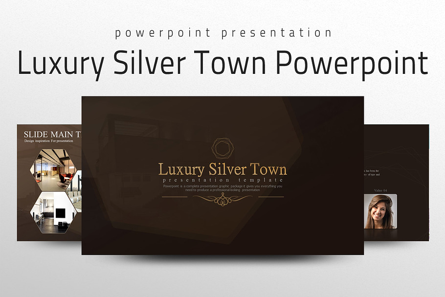 Luxury Silver Town Powerpoint in PowerPoint Templates - product preview 8