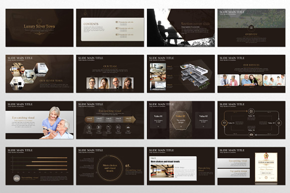 Luxury Silver Town Powerpoint in PowerPoint Templates - product preview 1
